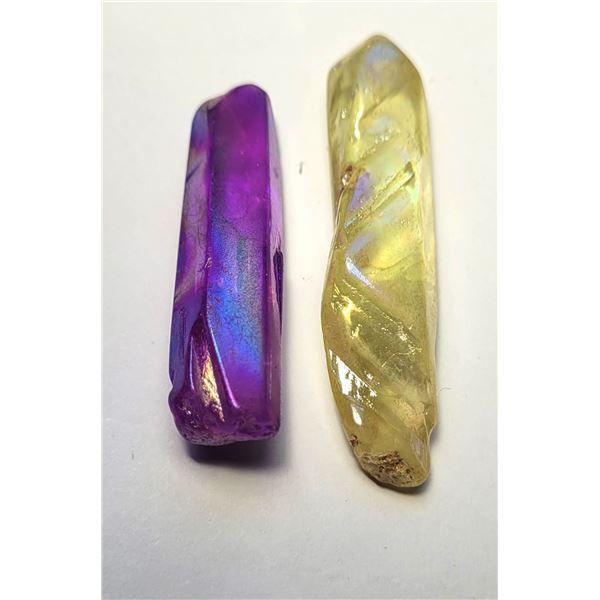 16)  LOT OF 2 QUARTZ  CHAKRA HEALING WANDS.