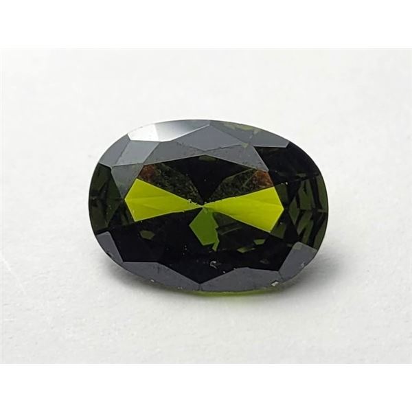 17)  NATURAL OVAL 6.5 CT GREEN ZIRCON GEMSTONE,