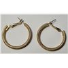 Image 1 : 31)  SET OF 1" GOLD TONE HOOP EARRINGS WITH SAFE