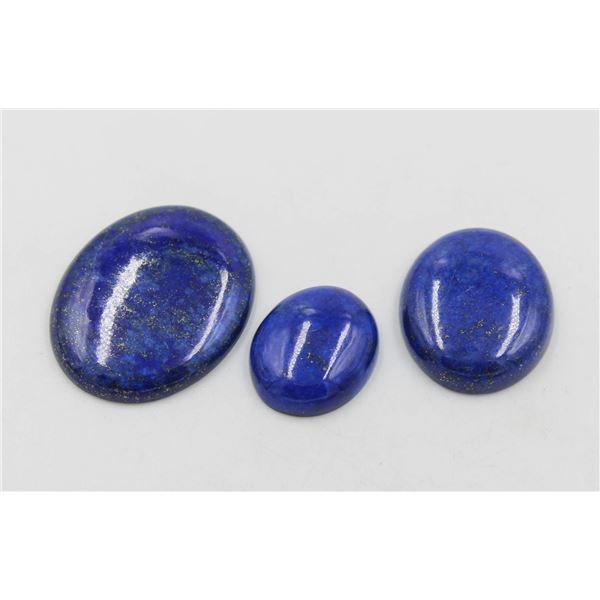 3 NATURAL LAPIS LAZULI CABACHON GEMSTONES