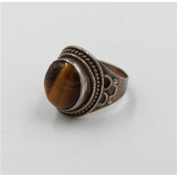 925 SILVER TIGERS EYE RING-ESTATE