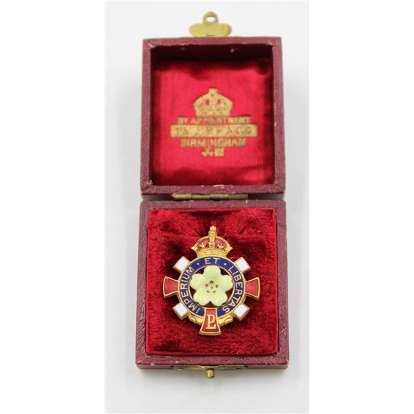 PRE WWII PRIMROSE LEAGUE ENAMEL BADGE & CASE