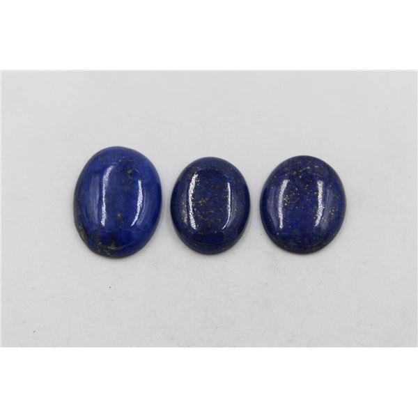 3 NATURAL LAPIS LAZULI CABACHON GEMSTONES