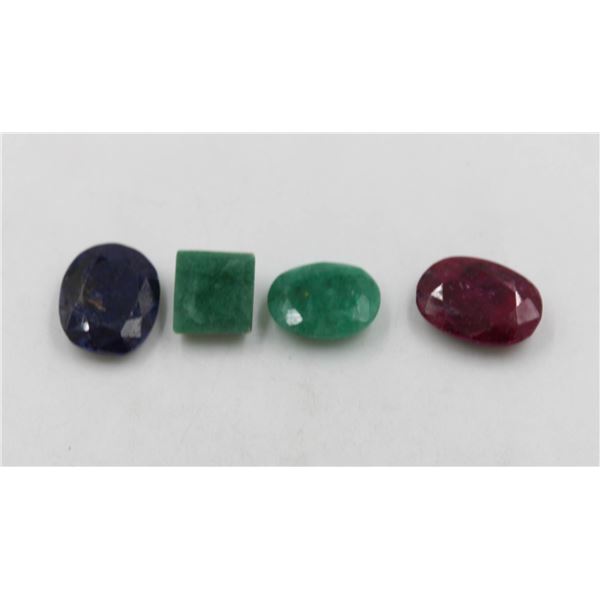 45.7 CTS TOTAL EMERALD/SAPPHIRE & RUBY GEMSTONES