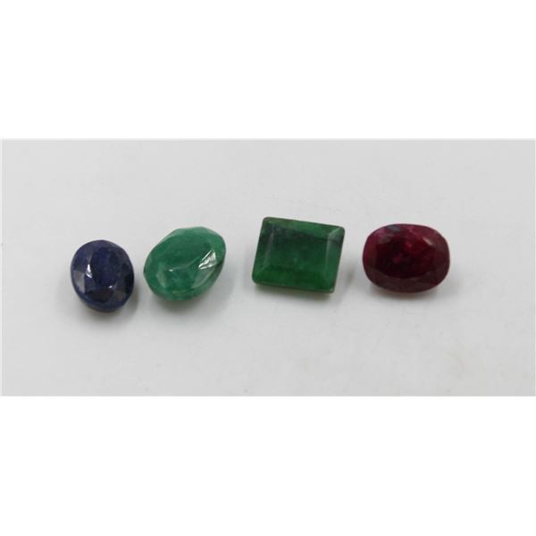45.6 CTS TOTAL EMERALD/SAPPHIRE & RUBY GEMSTONES