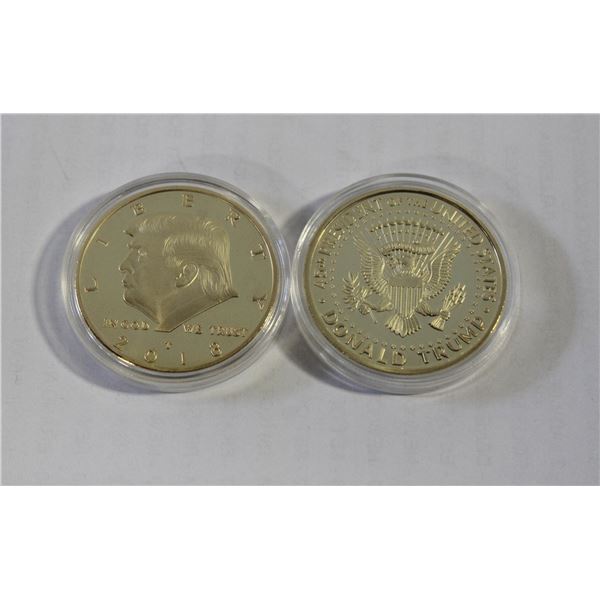 2 TRUMP PRESIDENTIAL AMERICAN EAGLE COINS IN CASES