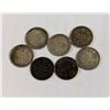 Image 1 : x7 VARIOUS OLD SILVER CANADA 5 CENTS COINS