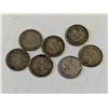 Image 2 : x7 VARIOUS OLD SILVER CANADA 5 CENTS COINS