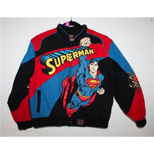 SUPERMAN COLLEGE STYLE JACKET SIZE L 9-10