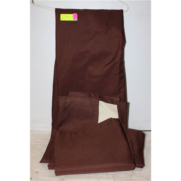 XL DARK BROWN PAIR OF PANEL CURTAINS