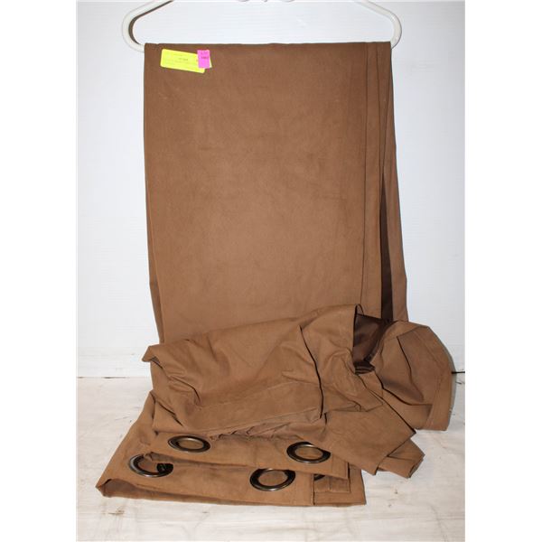XL LIGHT BROWN PAIR OF PANEL CURTAINS