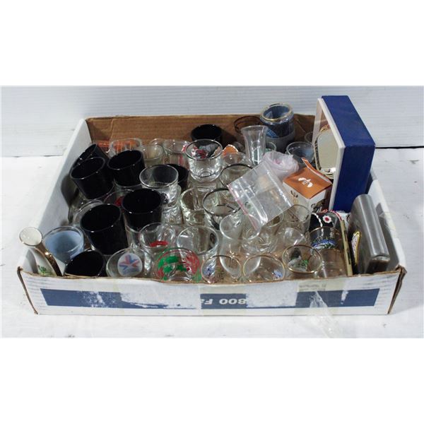 TRAY OF SHOT GLASSES