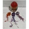 Image 1 : 3 BLOWN GLASS JELLYFISH ORNAMENTS WITH
