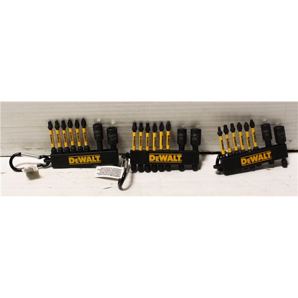 3 PACKS OF DEWALT NUT/SCREWDRIVER BITS
