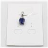Image 1 : #77-HEATED BLUE SAPPHIRE & CZ PENDANT