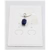 Image 1 : #72-HEATED BLUE SAPPHIRE &CZ PENDANT