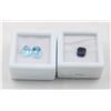 Image 1 : #166-HEATED  SAPPHIRE 1.40CT & SKY BLUE TOPAZ 3.25