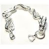 Image 1 : 9)  SILVER TONE ARTICULATED 8" DRAGON BRACELET WI