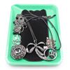 Image 1 : NEW GREEN TRAY WITH 4 NEW JEWELRY PIECES - RETAIL