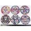 Image 1 : NEW 6PC SUGAR SKULL THEME WOOD COASTER SET