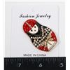 Image 1 : NEW RHINESTONE AND FAUX PEARL MATRYOSHKA DOLL RED,