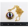 Image 1 : NEW GOLD TONE DRAGON EYE POCKET WATCH WITH CHAIN
