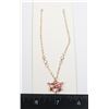 Image 1 : NEW GOLD TONE PINK RHINESTONE ORBIT HEART PENDANT