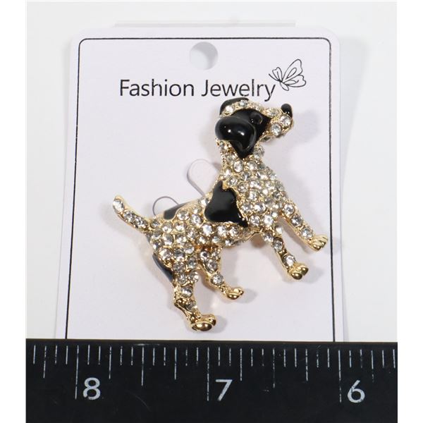 NEW RHINESTONE BORDER COLLIE BROOCH