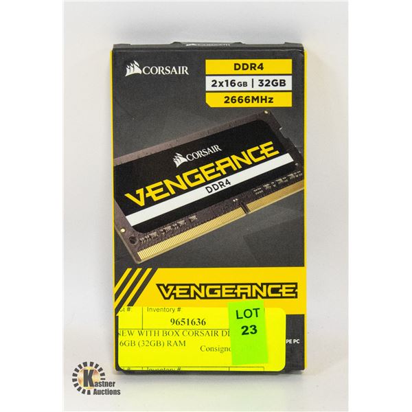 NEW WITH BOX CORSAIR DDR4 2 X 16GB (32GB) RAM