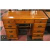 Image 1 : VINTAGE 9 DRAWER MAPLE DESK- 43" W X 30" T X 20"