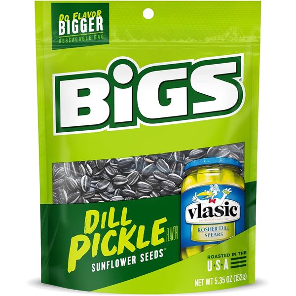 NEW CASE OF BIGS DILL PICKLE SUNFLOWER SEEDS