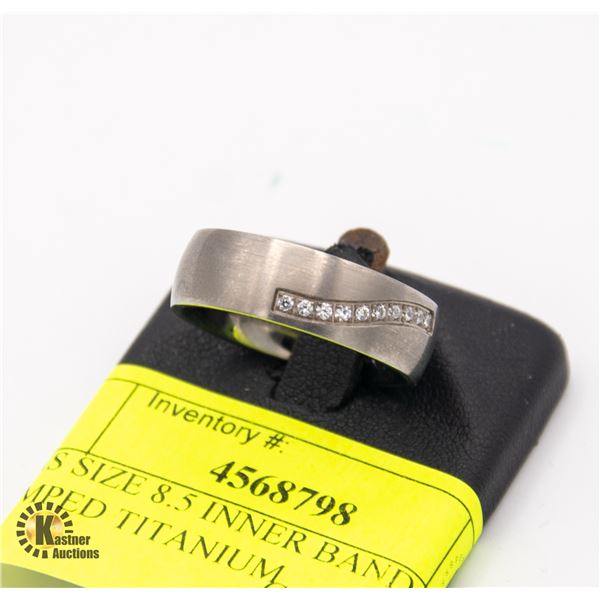MENS SIZE 8.5 RING INNER BAND STAMPED TITANIUM