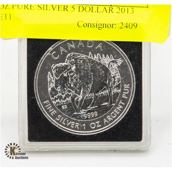 1 OZ PURE SILVER 5 DOLLAR 2013 QE11