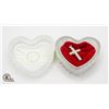 .925 SILVER CROSS WITH CZS IN GLASS HEART