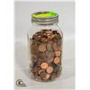 MASON JAR OF PENNIES. APPROX 3.5 PLUS LBS
