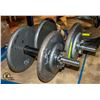 Image 1 : 2 X 25 LBS DUMBELLS WITH SPIN LOCK COLLARS