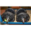 Image 1 : 2 X 40 LBS DUMBELLS WITH SPIN LOCK COLLARS