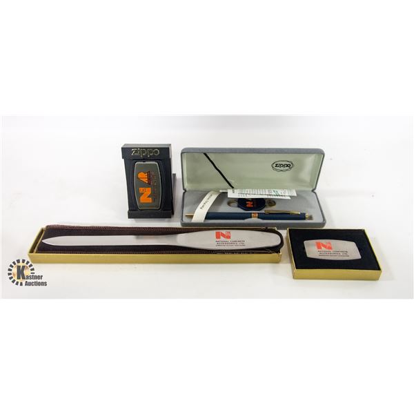 BOX OF 4 ZIPPO ITEMS. ESTATE