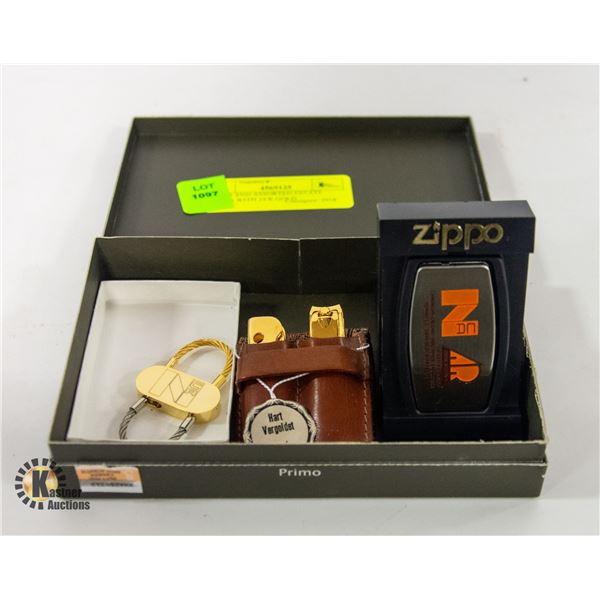 ZIPPO AND ASSORTED ESTATE IETMS WITH 24 K GOLD