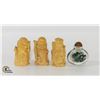 Image 1 : 3 ASIAN CARVED FIGURES & SNUFF BOTTLE