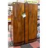 Image 1 : ANTIQUE 1920'S WOOD WARDROBE H-77"