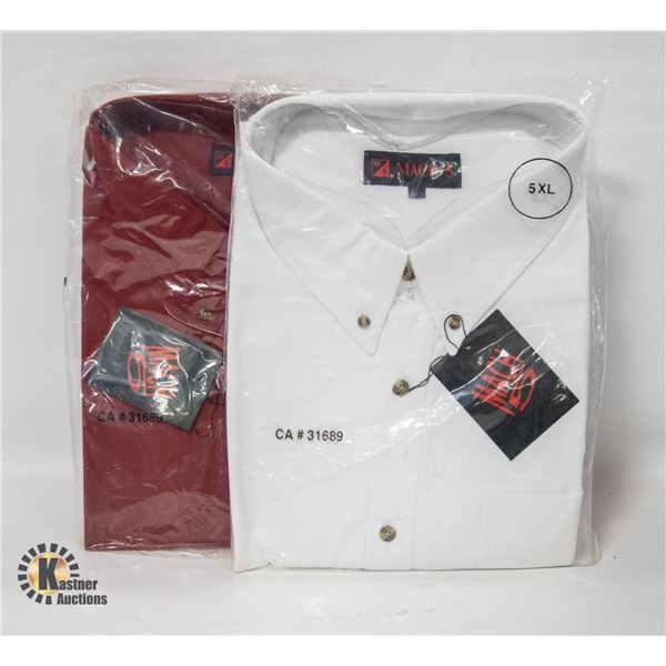 NEW MEN'S SHIRTS 1BURGANDY 1WHITE SIZE 5XL