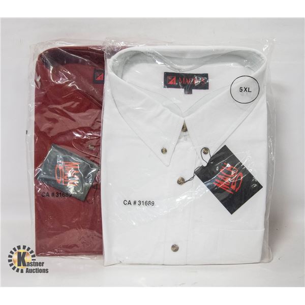 NEW MEN'S SHIRTS 1BURGANDY 1WHITE SIZE 5XL