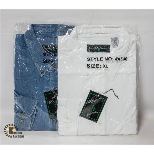 NEW MEN'S SHIRTS 1DENIM 1WHITE SIZE XL