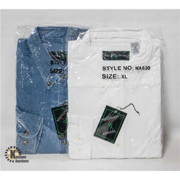 NEW MEN'S SHIRTS 1DENIM 1WHITE SIZE XL
