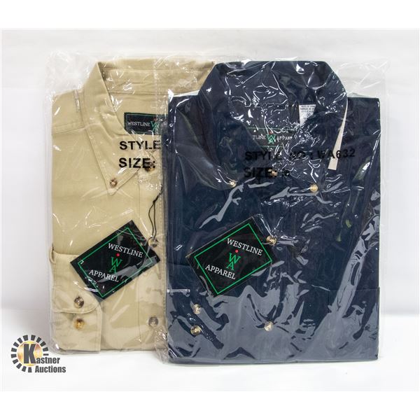 NEW MEN'S SHIRTS 1TAN 1NAVY SIZE M