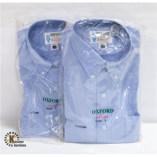 NEW MEN'S SHIRTS OXFORD 2BLUE SIZE L