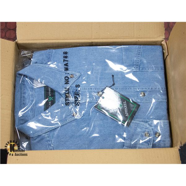 NEW MEN'S SHIRTS CASE OF 9 DENIM SIZE S