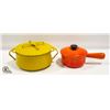Image 1 : 2 PC MID CENTURY ENAMEL DANSK & LE CRUESET