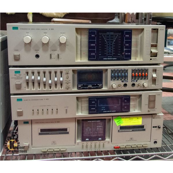 4 PC VINTAGE SANSUI. A909 AMP, RG707 EQUALIZER,